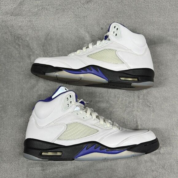 Nike Air Jordan 5 Retro‎ White Dark Concord Purple Grape DD0587-141 Size 11 Box